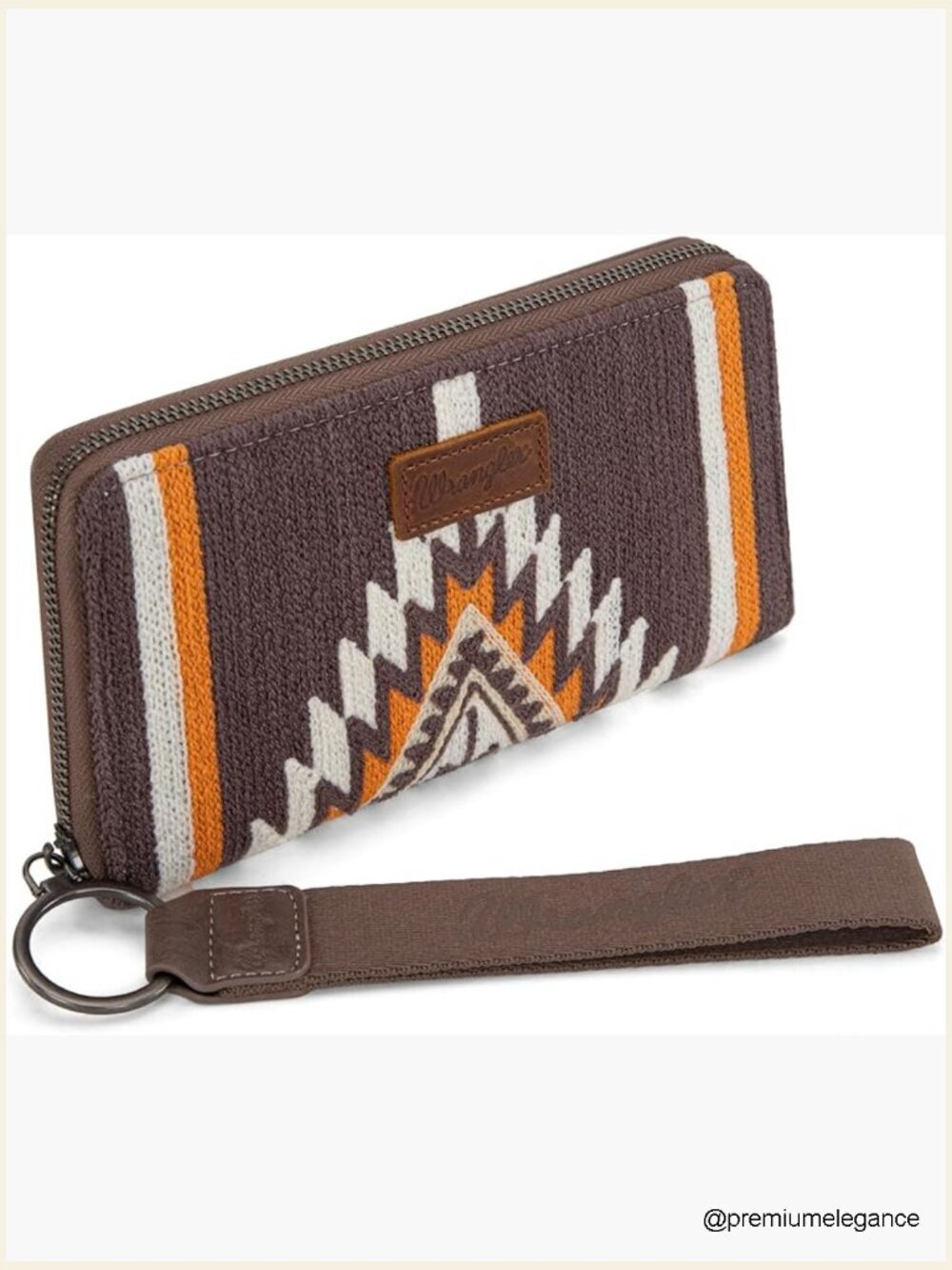 Western Aztec Knitted Wristlet Wallet Large Capacity RFID Clutch Purse